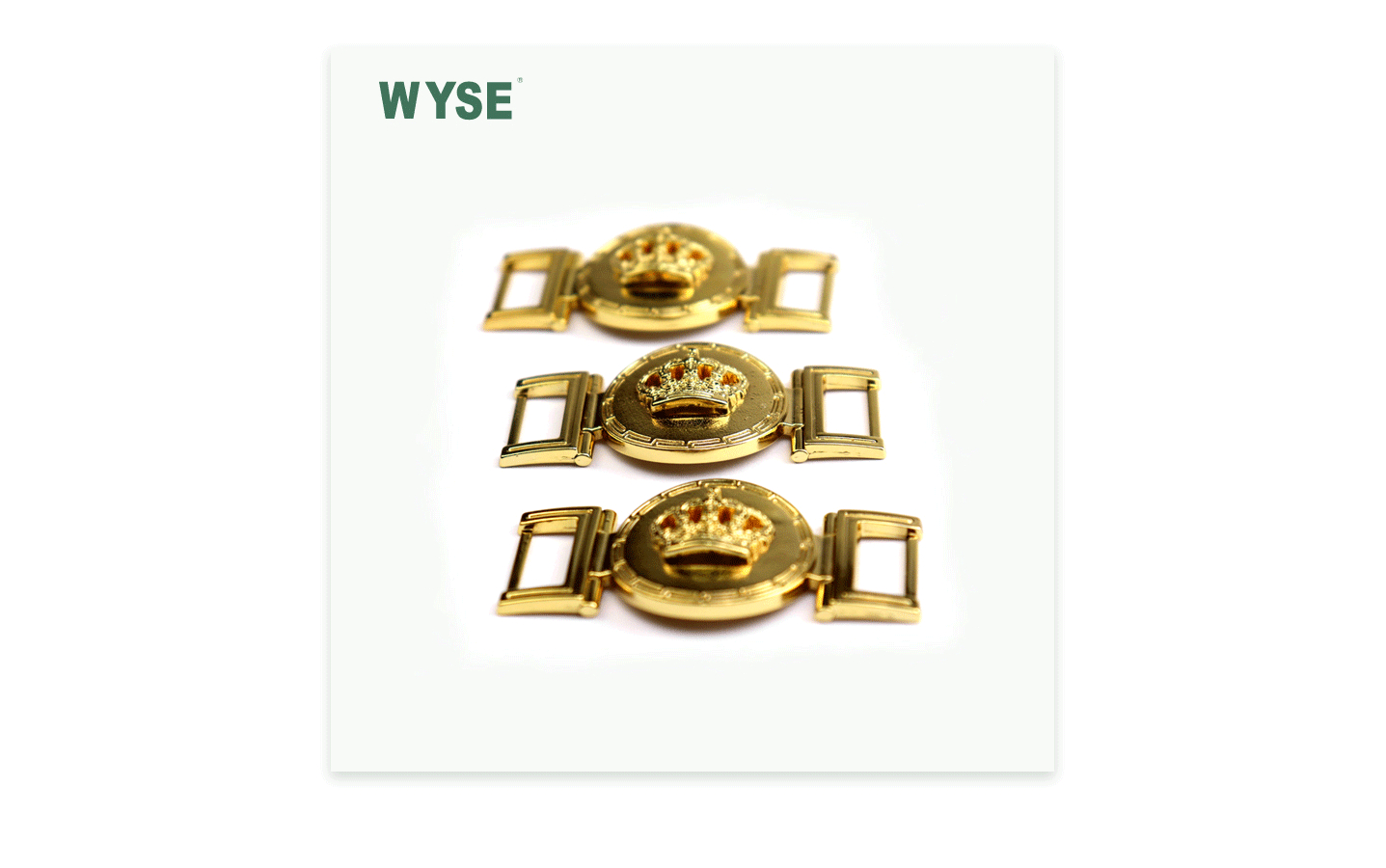 Hanging imitation gold finish with Convex logo belt buckle