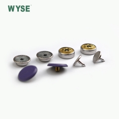 Enamel purple ingraved logo alloy snap button