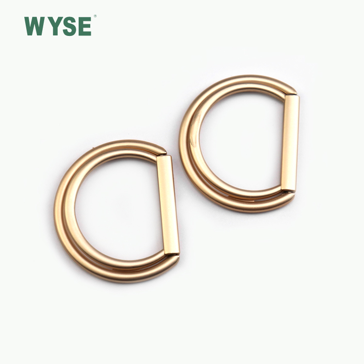 Alloy high quality gold double D ring buckle