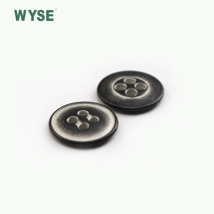 Custom metal wholesale cheap fashion logo alloy sewing four holes button