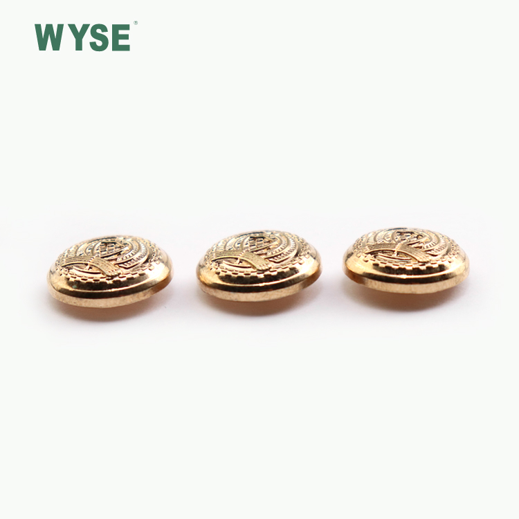 Fashion custom gold embossed logo Brass spring snap button