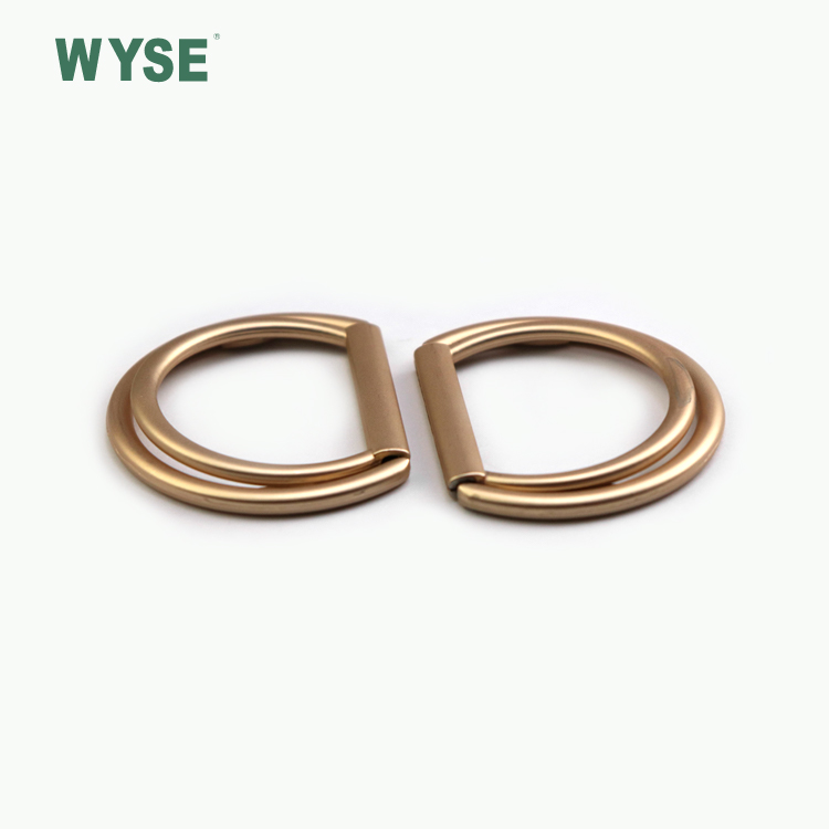 Alloy high quality gold double D ring buckle