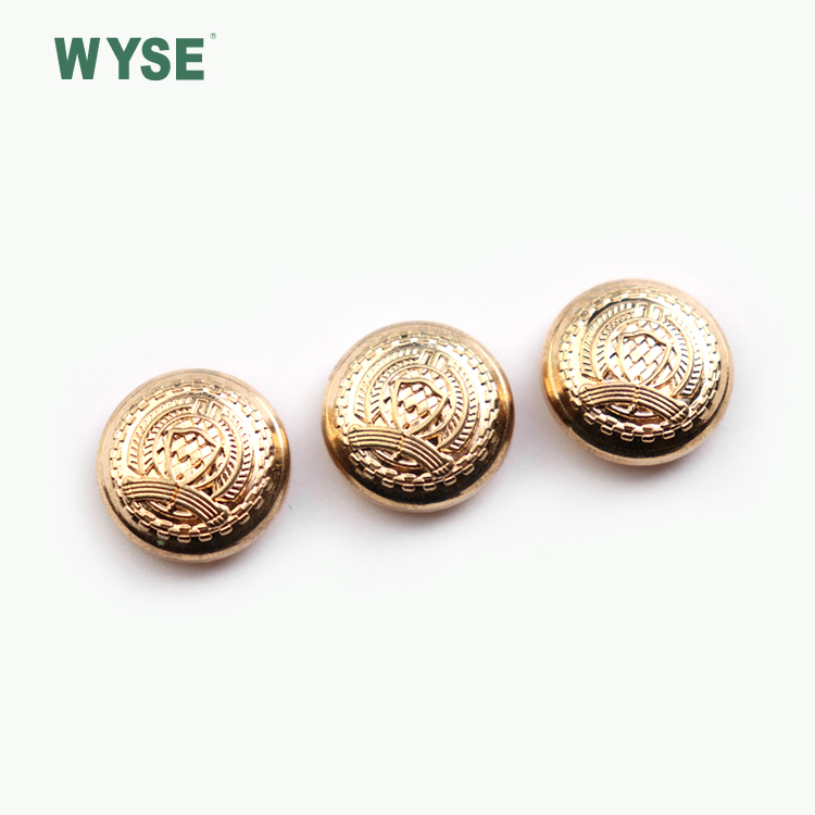 Fashion custom gold embossed logo Brass spring snap button