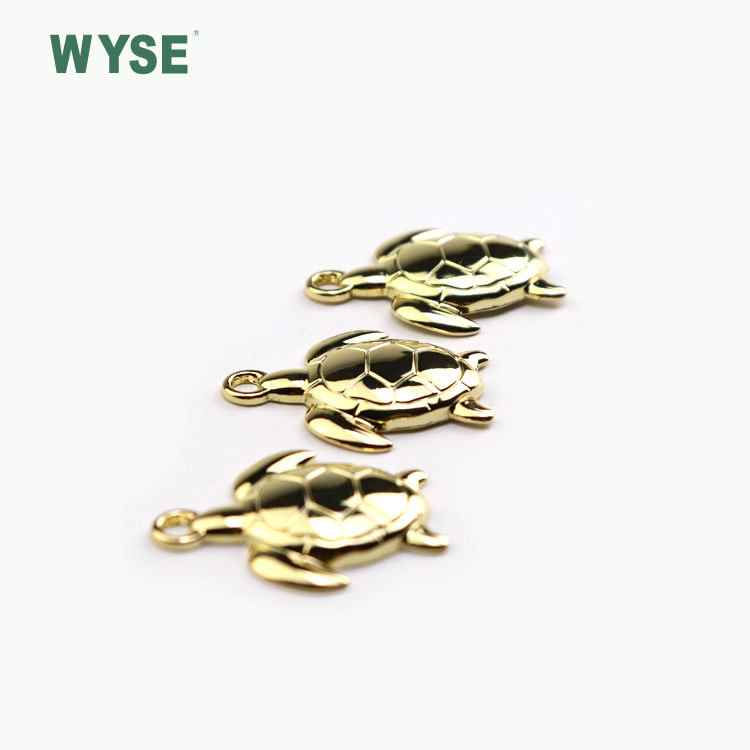 Decorative metal personalized zipper puller custom tortoise shape gold zipper pulls