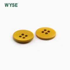 Custom yellow color four holes alloy sewing button for garment clothes
