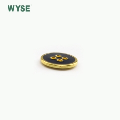 Custom fashion epoxy color four holes alloy sewing button