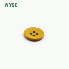 Custom yellow color four holes alloy sewing button for garment clothes