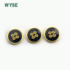 Custom fashion epoxy color four holes alloy sewing button