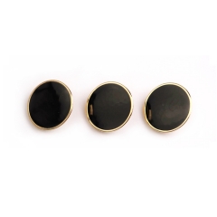 New style designer metal gold with black epoxy flat shank button