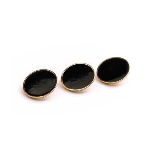 New style designer metal gold with black epoxy flat shank button