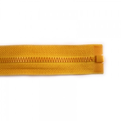 #3 leather puller corn teeth yellow plastic zipper