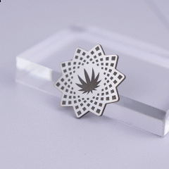 Retro clothing accessories wholesale European and American punk heavy metal concave flower convex flower craft stainless steel metal pendant necklace