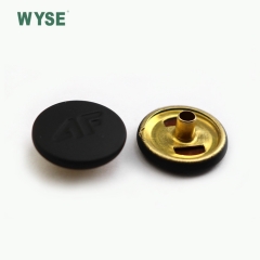 Custom made engraved logo colorful rubber painted spring snap button
