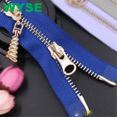 #5 Factory wholesale customized auto lock slider two way open coverall universal metal zipper for clothing