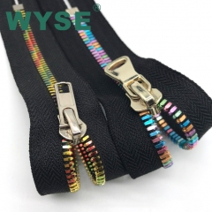 Fashion color teeth zippers #5 jeans metal zipper custom zipper factories