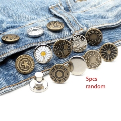 Metal Adjustable Removable Jeans Button Adjustable Disassembly Retractable Sewing Pins Buttons Removable Jeans Button