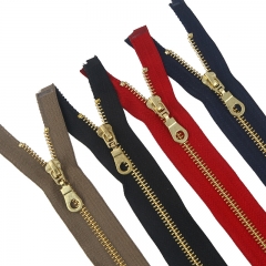 #3#5 Custom Brass Teeth zip Open-end/Close-end Metal Zipper for Clothing Bags Shoe