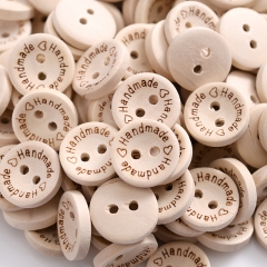 2 Holes Natural Wooden Buttons for Clothes Decorative Button Diy Handmade 2 Eyelets Bottons Sewing Accessories